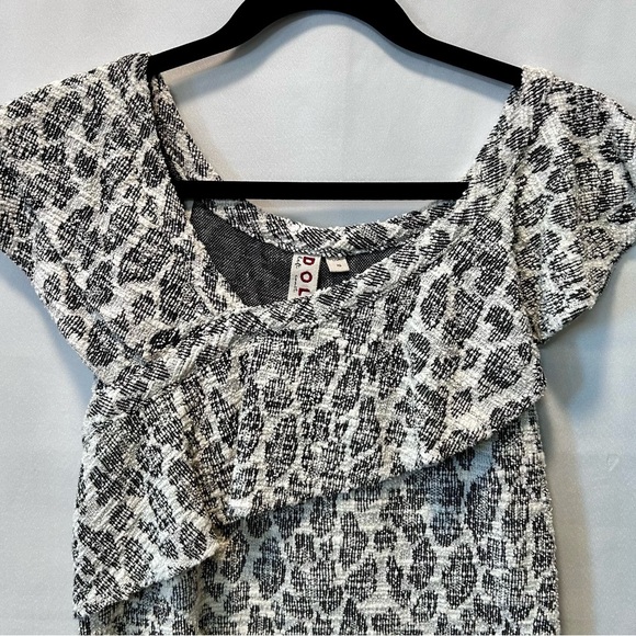 Anthropologie Dolan Left Ciast Savannah Leopard Print Ruffle Asymmetrical Top XS - Picture 6 of 7